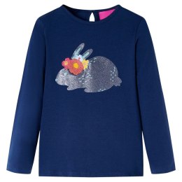 Koszulka dziecięca z długimi rękawami, lśniący królik, granatowa, 116 Lumarko!