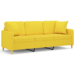 3-osobowa sofa wypoczynkowa z poduszkami, jasnożółta, 180 cm Lumarko!