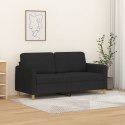 Sofa 2-osobowa, czarna, 140 cm, tapicerowana tkaniną Lumarko!