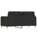 Sofa 2-osobowa, czarna, 140 cm, tapicerowana tkaniną Lumarko!