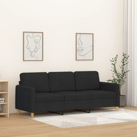 Sofa 3-osobowa, czarna, 180 cm, tapicerowana tkaniną Lumarko!