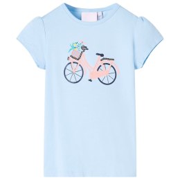 Koszulka dziecięca z nadrukiem roweru, jasnoniebieska, 116 Lumarko!