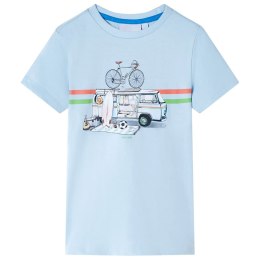 Koszulka dziecięca z nadrukiem busa, jasnoniebieska, 140 Lumarko!