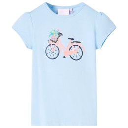Koszulka dziecięca z nadrukiem roweru, jasnoniebieska, 128 Lumarko!