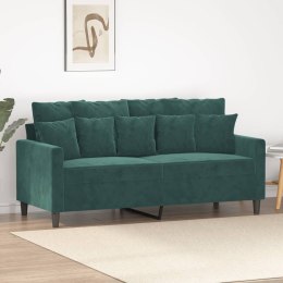 Sofa 2-osobowa, ciemnozielona, 140 cm, tapicerowana aksamitem Lumarko!