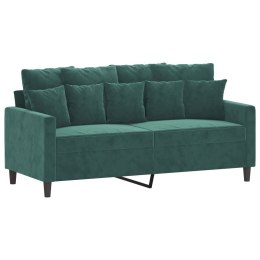 Sofa 2-osobowa, ciemnozielona, 140 cm, tapicerowana aksamitem Lumarko!