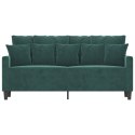 Sofa 2-osobowa, ciemnozielona, 140 cm, tapicerowana aksamitem Lumarko!