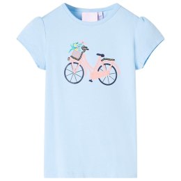 Koszulka dziecięca z nadrukiem roweru, jasnoniebieska, 140 Lumarko!