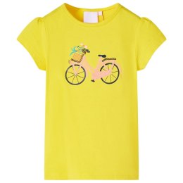 Koszulka dziecięca z nadrukiem roweru, żółta, 128 Lumarko!