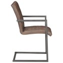 Krzesła stołowe, wspornikowe, 2 szt., brązowe, skóra naturalna Lumarko!