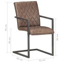 Krzesła stołowe, wspornikowe, 2 szt., brązowe, skóra naturalna Lumarko!