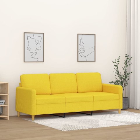 Sofa 3-osobowa, jasnożółta, 180 cm, tapicerowana tkaniną Lumarko!