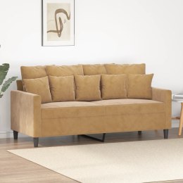 Sofa 2-osobowa, brązowa, 140 cm, tapicerowana aksamitem Lumarko!