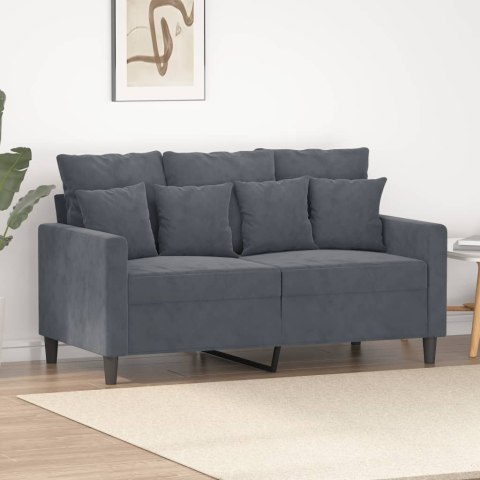 Sofa 2-osobowa, ciemnoszary, 120 cm, tapicerowana aksamitem Lumarko!