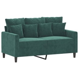 Sofa 2-osobowa, ciemnozielona, 120 cm, tapicerowana aksamitem Lumarko!