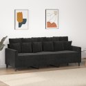 Sofa 3-osobowa, czarny, 180 cm, tapicerowana aksamitem Lumarko!