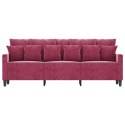 Sofa 3-osobowa, winna czerwień, 180 cm, obita aksamitem Lumarko!