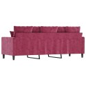 Sofa 3-osobowa, winna czerwień, 180 cm, obita aksamitem Lumarko!