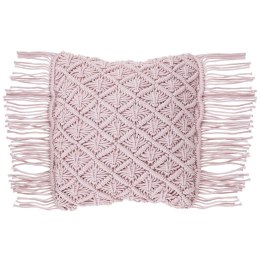 Bawełniana poduszka dekoracyjna makrama 40 x 40 cm różowa YANIKLAR Lumarko!