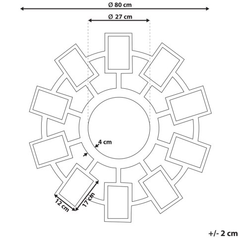  Lustro Ścienne Słońce ⌀ 80 Cm Złote Rozel