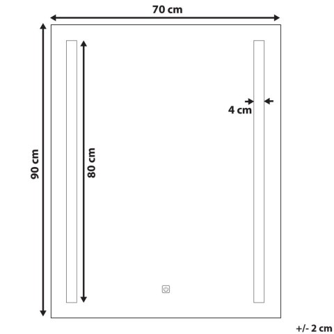 Lustro ścienne LED 70 x 90 cm srebrne MARTINET