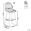 Zestaw 2 krzeseł barowych metalowy srebrny PRESTON Lumarko!