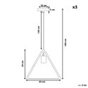 Zestaw 3 lamp wiszących metalowy brązowy JURUENA Lumarko!