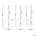 Zestaw 3 metalowych okrągłych luster ściennych na łańcuszkach ø 24 ø 29 ø 33 cm czarny ODOS Lumarko!