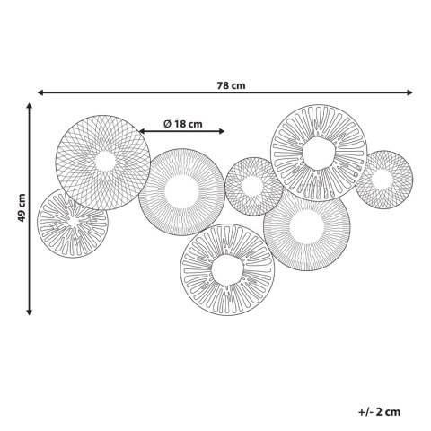 Dekoracja ścienna czarna z szarym TENNESSINE