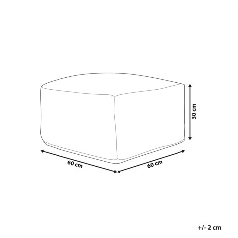 Puf 60 x 60 x 30 cm beżowo-biały ALMATTI