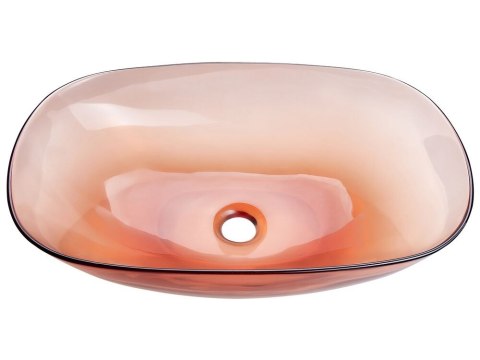 Umywalka nablatowa 54 x 36 cm czerwona MOENGO