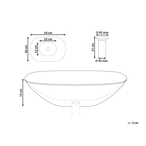 Umywalka nablatowa 54 x 36 cm czerwona MOENGO