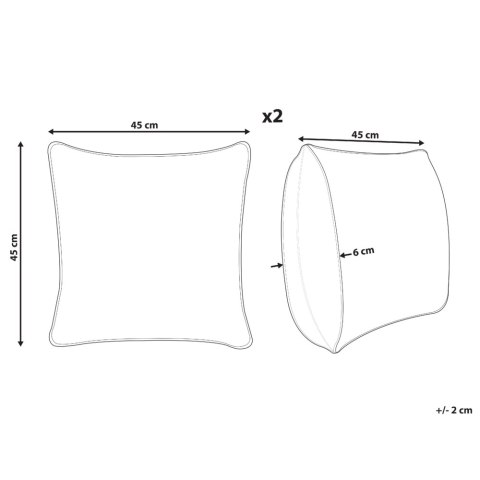 2 poduszki dekoracyjne bawełniane geometryczny wzór 45 x 45 cm szare HOYA