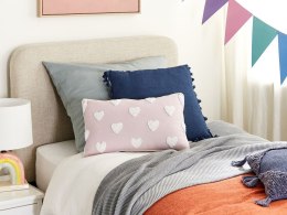 Bawełniana poduszka dekoracyjna w serca 30 x 50 cm różowa GAZANIA Lumarko!