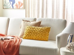 Welurowa poduszka dekoracyjna 30 x 50 cm żółta CHOISYA Lumarko!