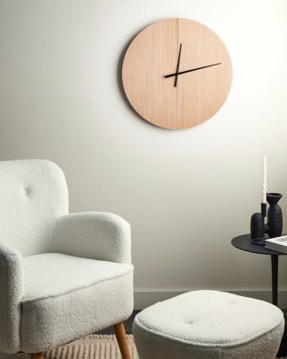 Zegar ścienny ø 60 cm jasne drewno CABIC