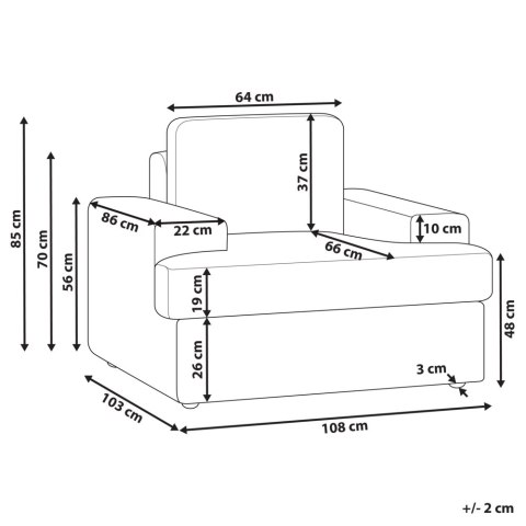 Fotel boucle biały ALLA