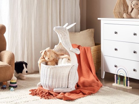 Kosz pleciony kangur rattanowy biały KAPITI