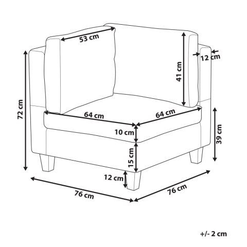 Moduł narożny czarny UNSTAD