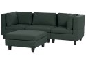 Sofa modułowa 3-osobowa z otomaną ciemnozielona UNSTAD Lumarko!