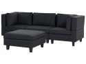 Sofa modułowa 3-osobowa z otomaną czarna UNSTAD Lumarko!