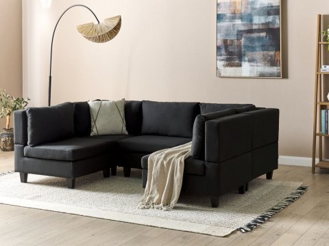 Sofa modułowa 5-osobowa czarna UNSTAD