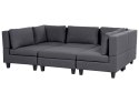 Sofa modułowa 5-osobowa z otomaną ciemnoszara UNSTAD Lumarko!