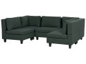 Sofa modułowa 5-osobowa z otomaną ciemnozielona UNSTAD Lumarko!