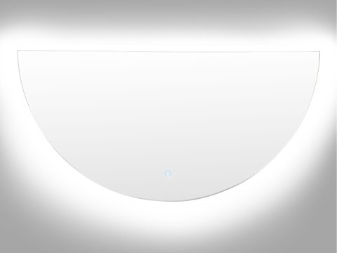 Półokrągłe lustro ścienne LED 50 x 100 cm srebrne LOUE