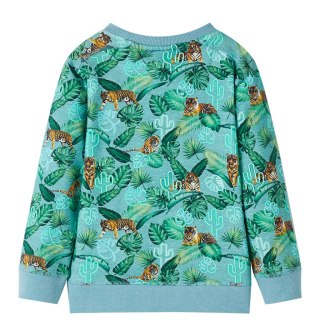 Bluza dziecięca w kwiaty i tygrysy, jasnozielony melanż, 104 Lumarko!