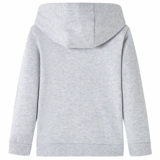 Bluza dziecięca z kapturem, szary melanż i pomarańcz, 128 Lumarko!