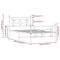 Metalowa rama łóżka z wezgłowiem i zanóżkiem, biała, 107x203 cm Lumarko!