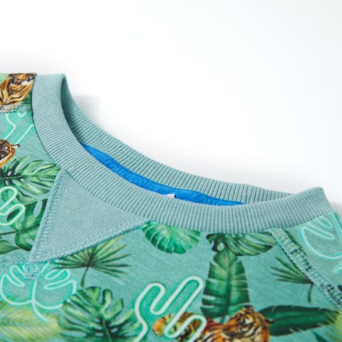 Bluza dziecięca w kwiaty i tygrysy, jasnozielony melanż, 92 Lumarko!