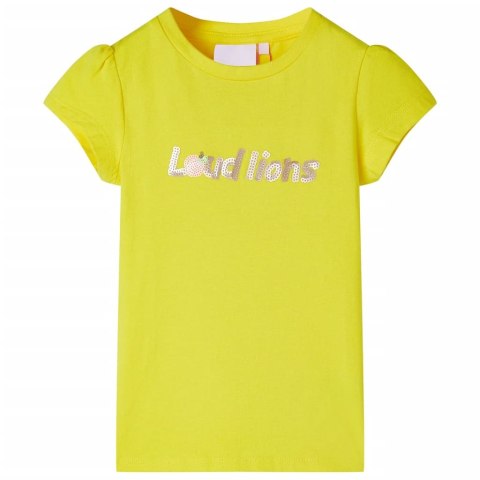 Koszulka dziecięca, półrękawki, cekinowy napis, jaskrawożółta, 104 Lumarko!